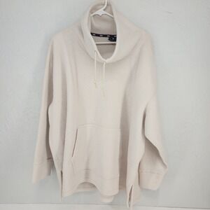 Nike Women XL‎ | Cream Off White Fleece Funnel Neck Pullover Sweatshirt